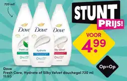 DA Dove Fresh Care, Hydrate of Silky Velvet douchegel aanbieding