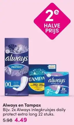 DA Always en Tampax aanbieding