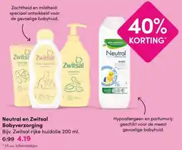 DA Neutral en Zwitsal Babyverzorging aanbieding