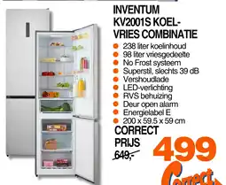 Correct Inventum kv2001s koel- vries combinatie aanbieding