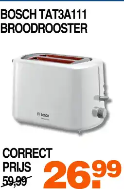 Correct Bosch tat3a111 broodrooster aanbieding