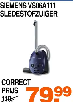 Correct Siemens vs06a111 sledestofzuiger aanbieding