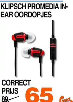 Correct Klipsch promedia in ear oordopjes aanbieding