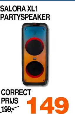 Correct Salora xl1 partyspeaker aanbieding