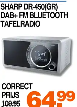 Correct Sharp dr-450 gr dab fm bluetooth tafelradio aanbieding