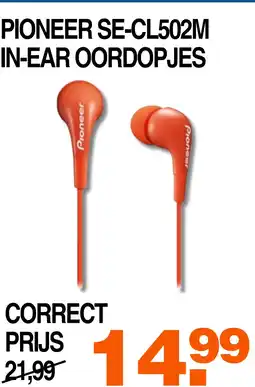 Correct Pioneer se-cl502m in-ear oordopjes aanbieding