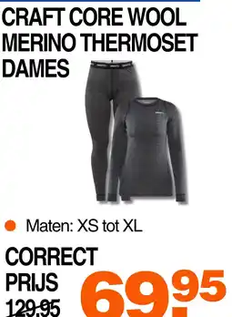 Correct Craft core wool merino thermoset dames aanbieding
