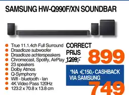 Correct Samsung hw-q990f/xn soundbar aanbieding