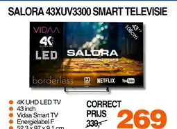 Correct Salora 43xuv3300 smart televisie aanbieding