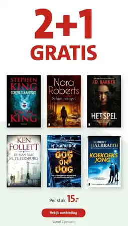 Bruna STEPHEN KING , Nora Roberts , J.D. BARKER , KEN FOLLETT , M.J.ARLIDGE, ROBERT GALBRAITH aanbieding