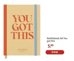 Bruna Notitieboek A6 You got this aanbieding