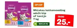 Welkoop Whiskas kattenvoeding adult kip of tonijn aanbieding