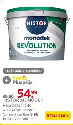 Praxis Histor Monodek Muurverf - Mat - RAL 9010 aanbieding