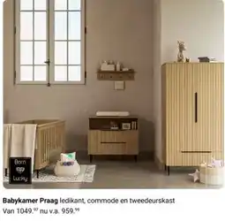 Van Asten BabySuperstore Babykamer Praag ledikant, commode en tweedeurskast aanbieding