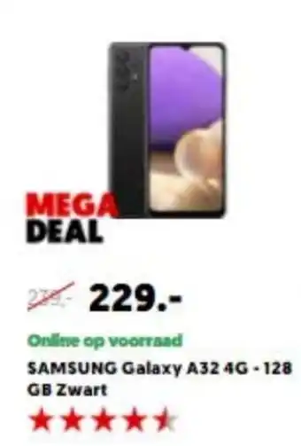 MediaMarkt SAMSUNG Galaxy A32 4G - 128GB zwart aanbieding