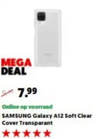 MediaMarkt SAMSUNG Galaxy A12 Soft Clear Cover Transparant aanbieding