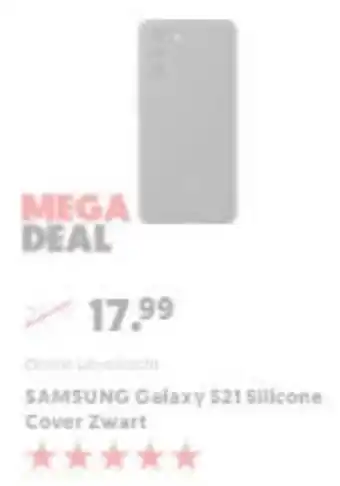 MediaMarkt SAMSUNG Galaxy S21 Sillicone Cover Zwart aanbieding