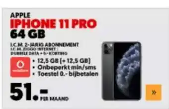 MediaMarkt Apple iPhone 11 Pro - 64GB Vodafone per maand aanbieding