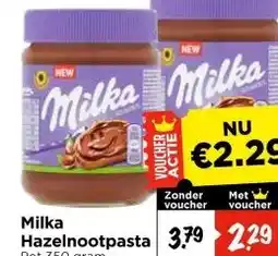 Vomar Voordeelmarkt Milka Hazelnootpasta aanbieding