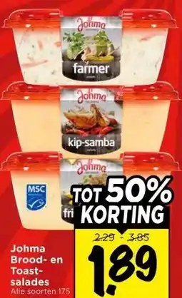 Vomar Voordeelmarkt Johma Brood- en Toast- salades aanbieding