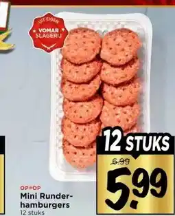 Vomar Voordeelmarkt Mini Runder- hamburgers aanbieding