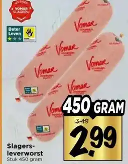 Vomar Voordeelmarkt Slagers- leverworst aanbieding