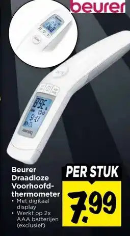 Vomar Voordeelmarkt Beurer Draadloze Voorhoofd- thermometer aanbieding