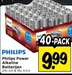 Vomar Voordeelmarkt PHILIPS Philips Power Alkaline Batterijen aanbieding