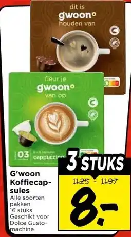 Vomar Voordeelmarkt G'woon Koffiecap- sules aanbieding
