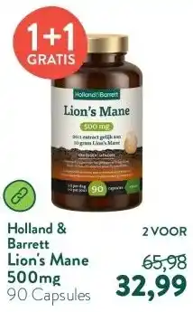 Holland & Barrett Lion's Mane 500mg aanbieding