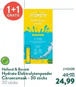 Holland & Barrett Hydrate Elektrolytenpoeder Citroensmaak - 30 sticks aanbieding