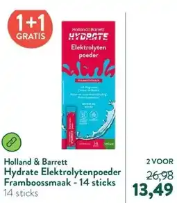 Holland & Barrett Hydrate Elektrolytenpoeder Framboossmaak - 14 sticks aanbieding