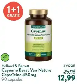 Holland & Barrett Cayenne Bevat Van Nature Capsaïcine 450mg aanbieding
