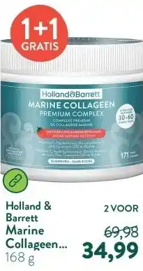 Holland & Barrett Marine Collageen Premium Complex Aardbei - 171g aanbieding