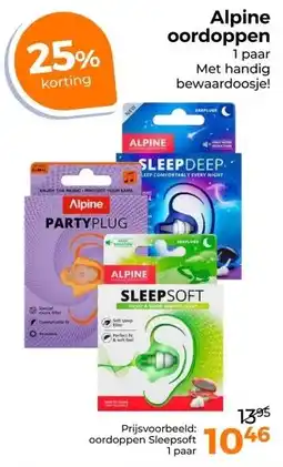 Trekpleister Alpine oordoppen aanbieding
