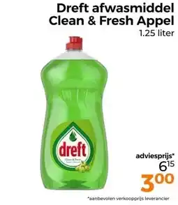 Trekpleister Dreft afwasmiddel Clean & Fresh Appel aanbieding
