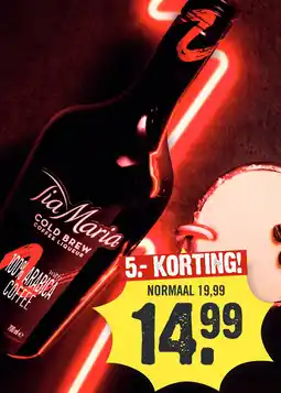 Super Dirck 3 Tia Maria COLD BREW COFFEE LIQUEUR aanbieding
