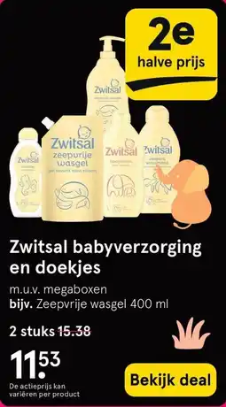 Etos Zwitsal babyverzorging en doekjes aanbieding