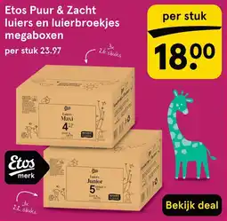 Etos Etos puur & zacht luiers en luierbroekjes megaboxen aanbieding