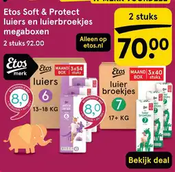 Etos Etos soft & protect luiers en luierbroekjes megaboxen aanbieding