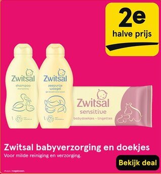 Etos Zwitsal babyverzorging en doekjes aanbieding