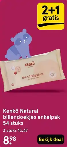 Etos Kenkô natural billendoekjes enkelpak aanbieding