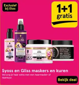 Etos Syoss en gliss maskers en kuren aanbieding