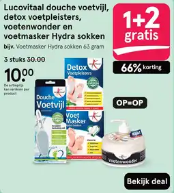 Etos Lucovitaal douche voetvijl detox voetpleisters voetenwonder en voetmasker hydra sokken aanbieding