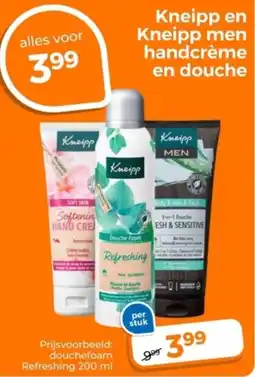 Trekpleister Kneipp en Kneipp men handcrème en douche aanbieding