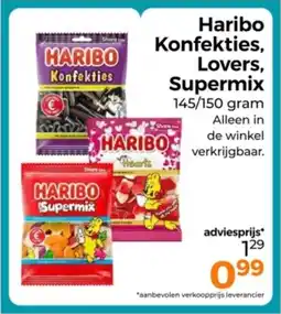 Trekpleister Haribo Konfekties, Lovers, Supermix aanbieding