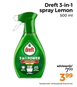 Trekpleister Dreft 3 in 1 spray Lemon aanbieding