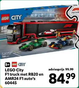 Intertoys LEGO City F1 truck met RB20 en AMR24 F1 auto's 60445 aanbieding