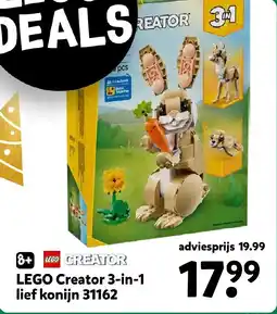 Intertoys LEGO Creator 3 in 1 lief konijn 31162 aanbieding