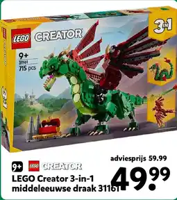Intertoys LEGO Creator 3 in 1 middeleeuwse draak 31161 aanbieding